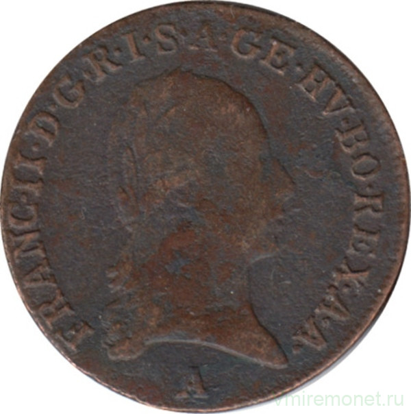 Монета. Австрийская империя. 1/2 крейцера 1800 год. Монетный двор А.