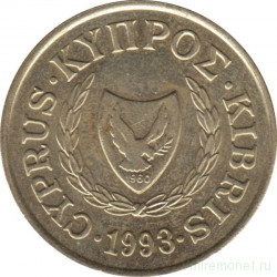 Монета. Кипр. 20 центов 1993 год.