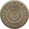  Монета. Кипр. 20 центов 1993 год. ав.