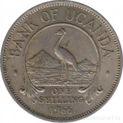 Монета. Уганда. 1 шиллинг 1966 год.
