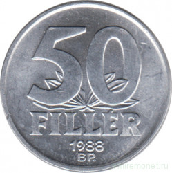 Монета. Венгрия. 50 филлеров 1988 год.