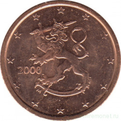 Монета. Финляндия. 2 цента 2000 год.