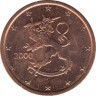 Монеты. Финляндия. 2 цента 2000 год. ав.