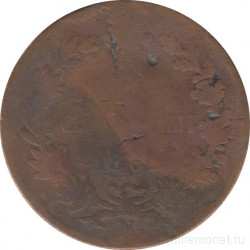Монета. Италия. 5 чентезимо 1861 год. N.