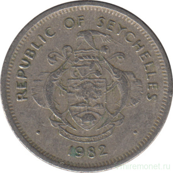 Монета. Сейшельские острова. 25 центов 1982 год.