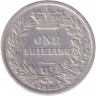 Монета. Великобритания. 1 шиллинг (12 пенсов) 1844 год.
