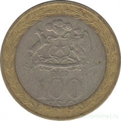 Монета. Чили. 100 песо 2010 год.