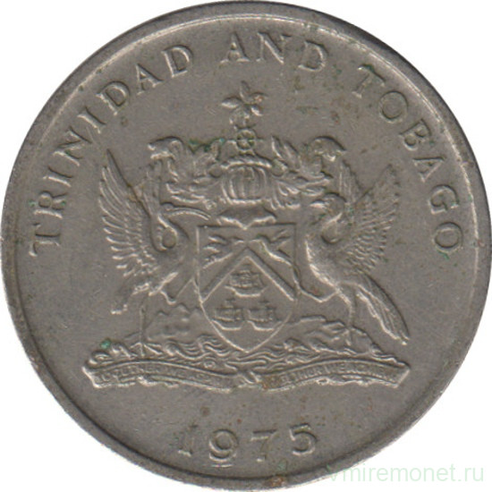 Монета. Тринидад и Тобаго. 25 центов 1975 год.