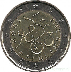 Монета. Финляндия. 2 евро 2013 год. 150 лет парламенту Финляндии.