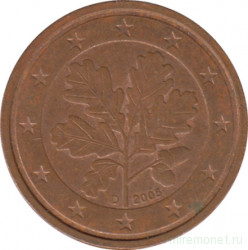 Монета. Германия. 2 цента 2005 год. (D).