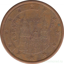 Монета. Испания. 5 центов 2006 год.