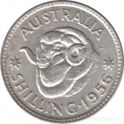 Монета. Австралия. 1 шиллинг 1956 год.