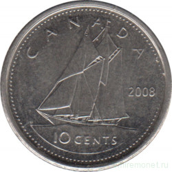 Монета. Канада. 10 центов 2008 год.