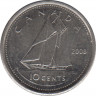Монета. Канада. 10 центов 2008 год. ав.