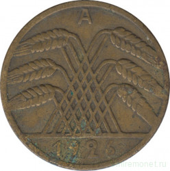 Монета. Германия. Веймарская республика. 10 рейхспфеннигов 1926 год. Монетный двор - Берлин (А).