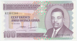 Банкнота. Бурунди. 100 франков 2024 год.