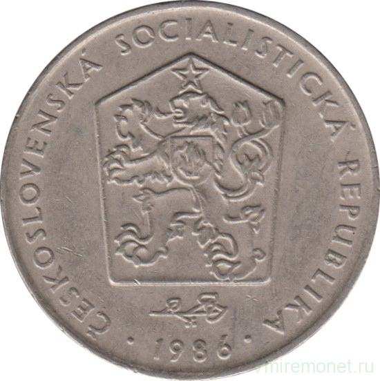 Монета. Чехословакия. 2 кроны 1986 год.