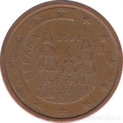 Монета. Испания. 2 цента 2007 год.