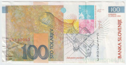 Банкнота. Словения 100 толаров 2003 год.