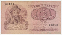 Банкнота. Эстония. 5 крон 1929 год.