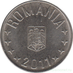Монета. Румыния. 10 бань 2011 год.
