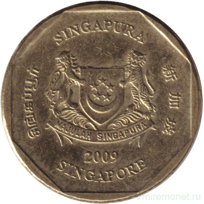 Монета. Сингапур. 1 доллар 2009 год.