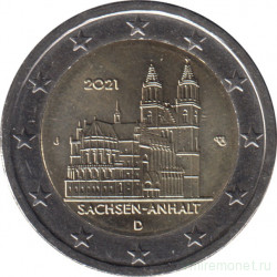 Монета. Германия. 2 евро 2021 год. Анхальт-Саксония (J).