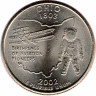 Монета. США. 25 центов 2002 год. Штат № 17 Огайо.