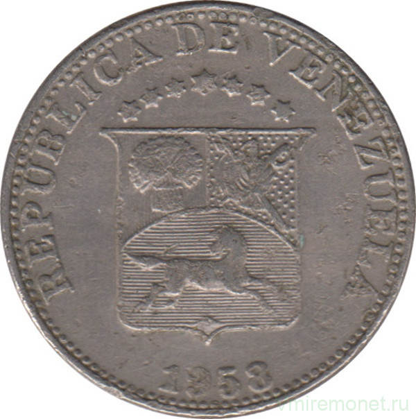 Монета. Венесуэла. 12,5 сентимо 1958 год.