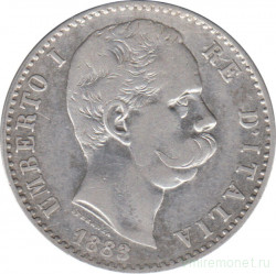 Монета. Италия. 2 лиры 1883 год.