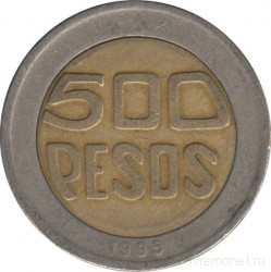 Монета. Колумбия. 500 песо 1995 год.