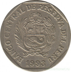 Монета. Перу. 1 соль 1993 год.