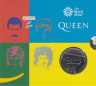 Монета. Великобритания. 5 фунтов 2020 год. "Queen". "Hot Space". В буклете. (с плакатом). титул.