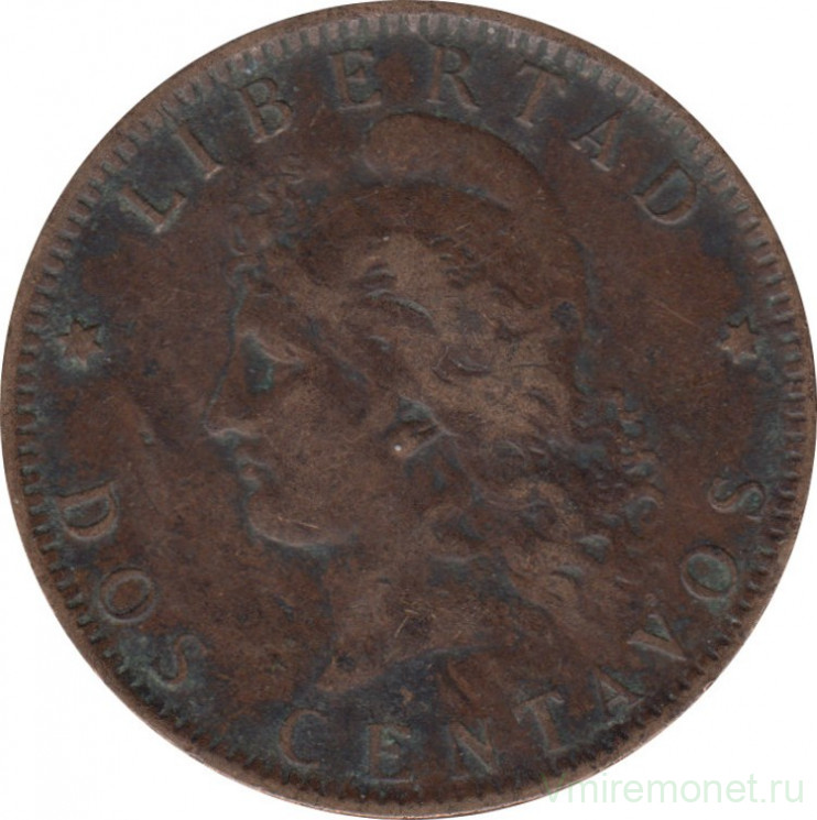 Монета. Аргентина. 2 сентаво 1891 год.