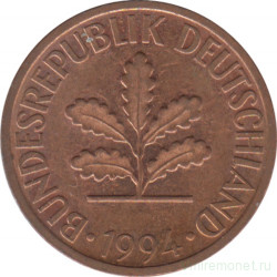 Монета. ФРГ. 2 пфеннига 1994 год. Монетный двор - Мюнхен (D).