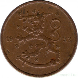 Монета. Финляндия. 5 пенни 1932 год.