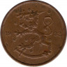 Монета. Финляндия. 5 пенни 1932 год. ав