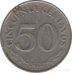 Монета. Боливия. 50 сентаво 1978 год.