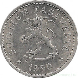 Монета. Финляндия. 10 пенни 1990 год (алюминий). 