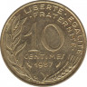 Монета. Франция. 10 сантимов 1987 год. ав.