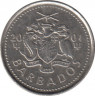 Монета. Барбадос. 10 центов 2001 год. ав.