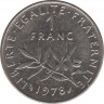 Монета. Франция. 1 франк 1978 год. ав.