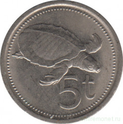 Монета. Папуа - Новая Гвинея. 5 тойя 1987 год.