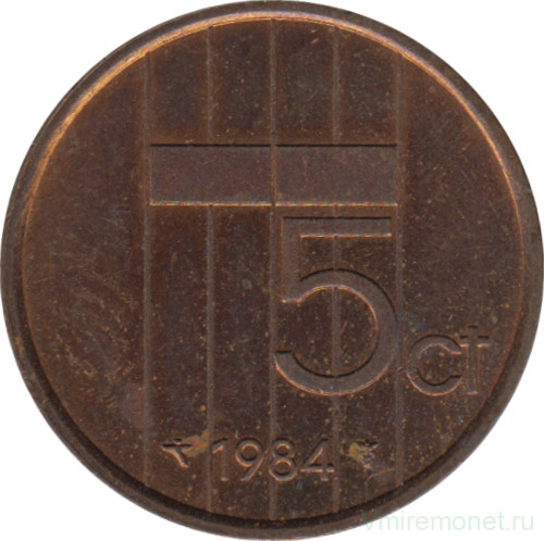 Монета. Нидерланды. 5 центов 1984 год.