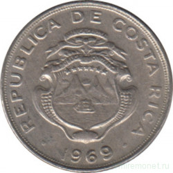 Монета. Коста-Рика. 5 сентимо 1969 год.