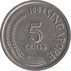 Монета. Сингапур. 5 центов 1984 год. Медно-никелевый сплав.