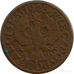 Монета. Польша. 1 грош 1928 год.
