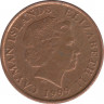 Монета. Каймановы острова. 1 цент 1999 год. ав.