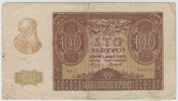 Банкнота. Польша. 100 злотых 1940 год. Оккупация Германией.