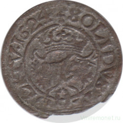 Монета. Польша. 1 солид 1624 год. Сигизмунд III Ваза. (Литва)
